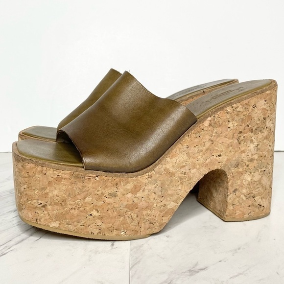 Jeffrey Campbell Lucianna Cork Platform Leather Sandal 9.5 - Picture 1 of 12